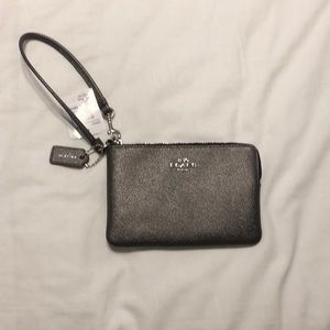 Silver Coach Wristlet